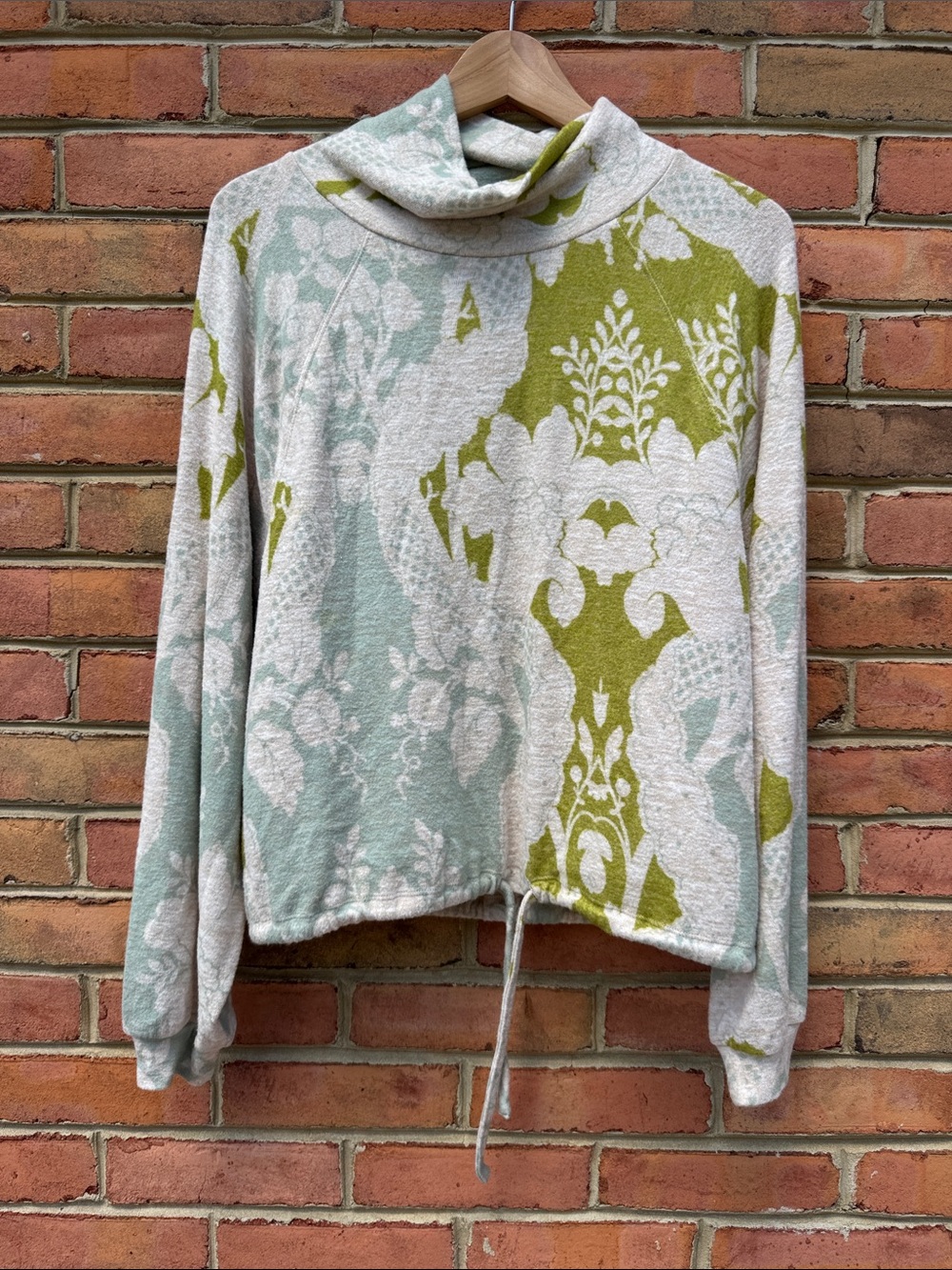 Saturday Sunday Cowl Neck Women’s Sweater in Light Green and Olive